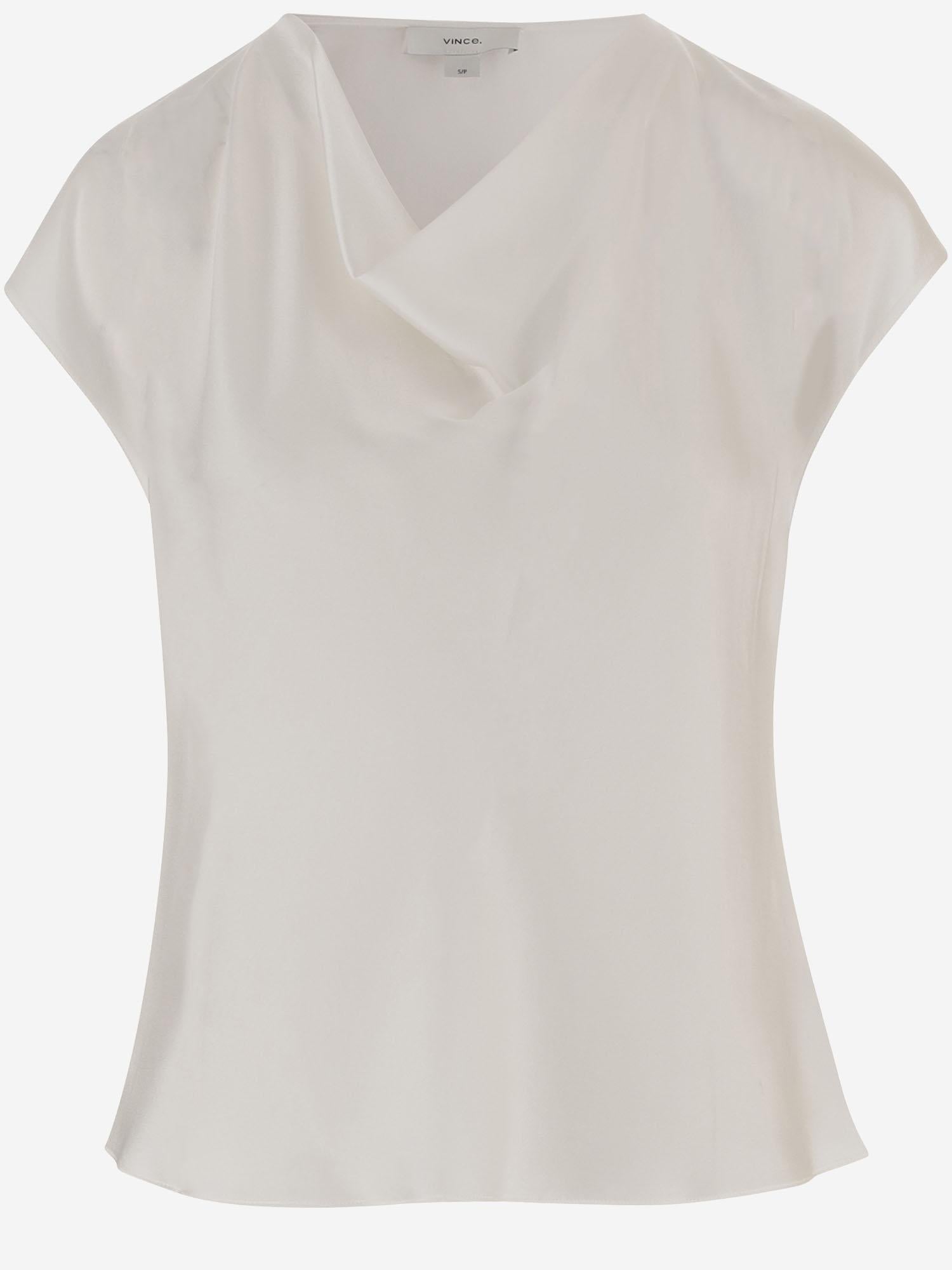 CAMICIA IN RASO DI SETA V796112595 101OWH VINCE 