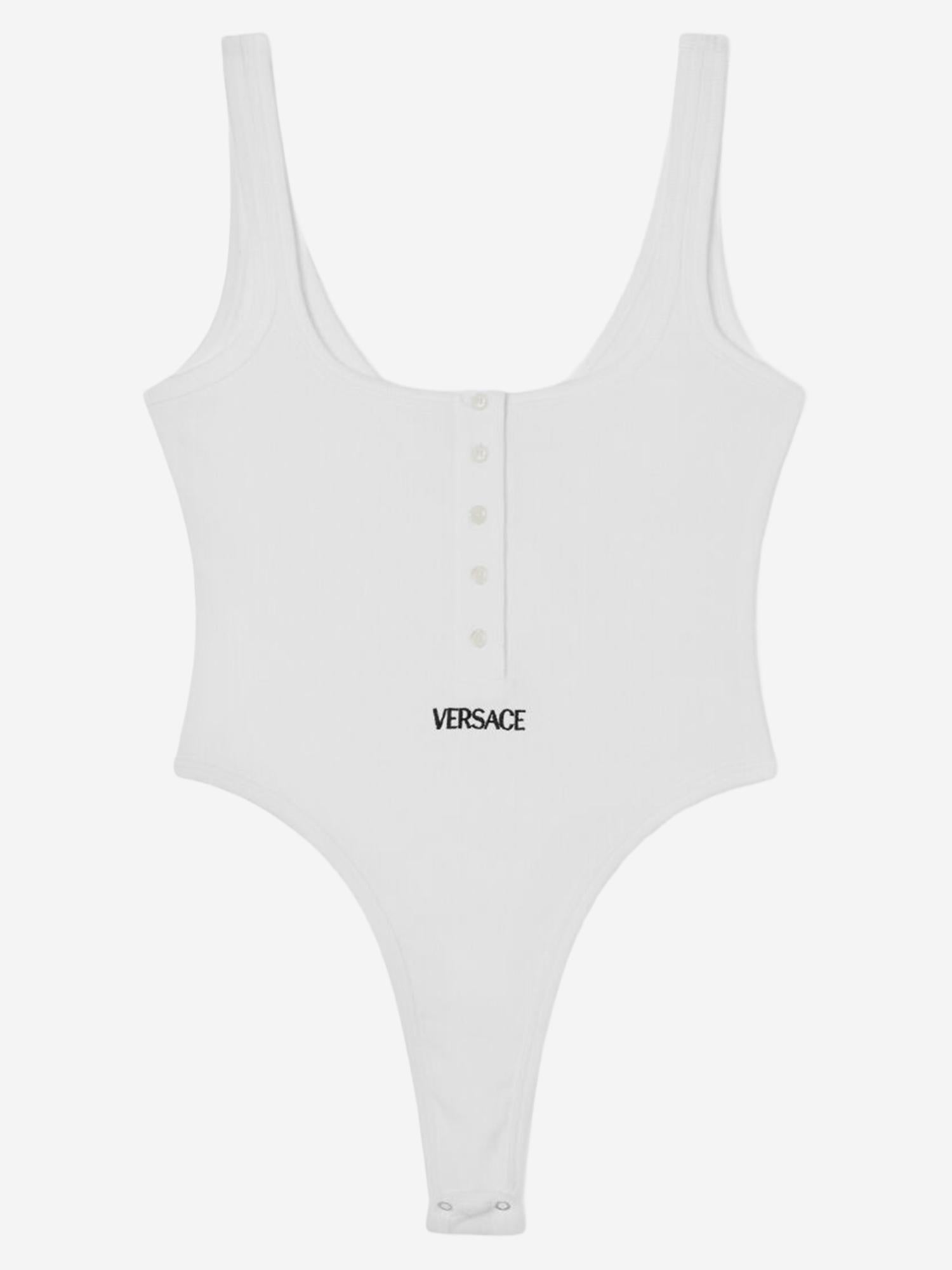 BODY IN COTONE STRETCH CON LOGO 1019688 1A095511W010 VERSACE 