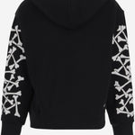 FELPA IN COTONE CON STAMPA E LOGO AKJYHD 1011Black AMIRI KIDS 