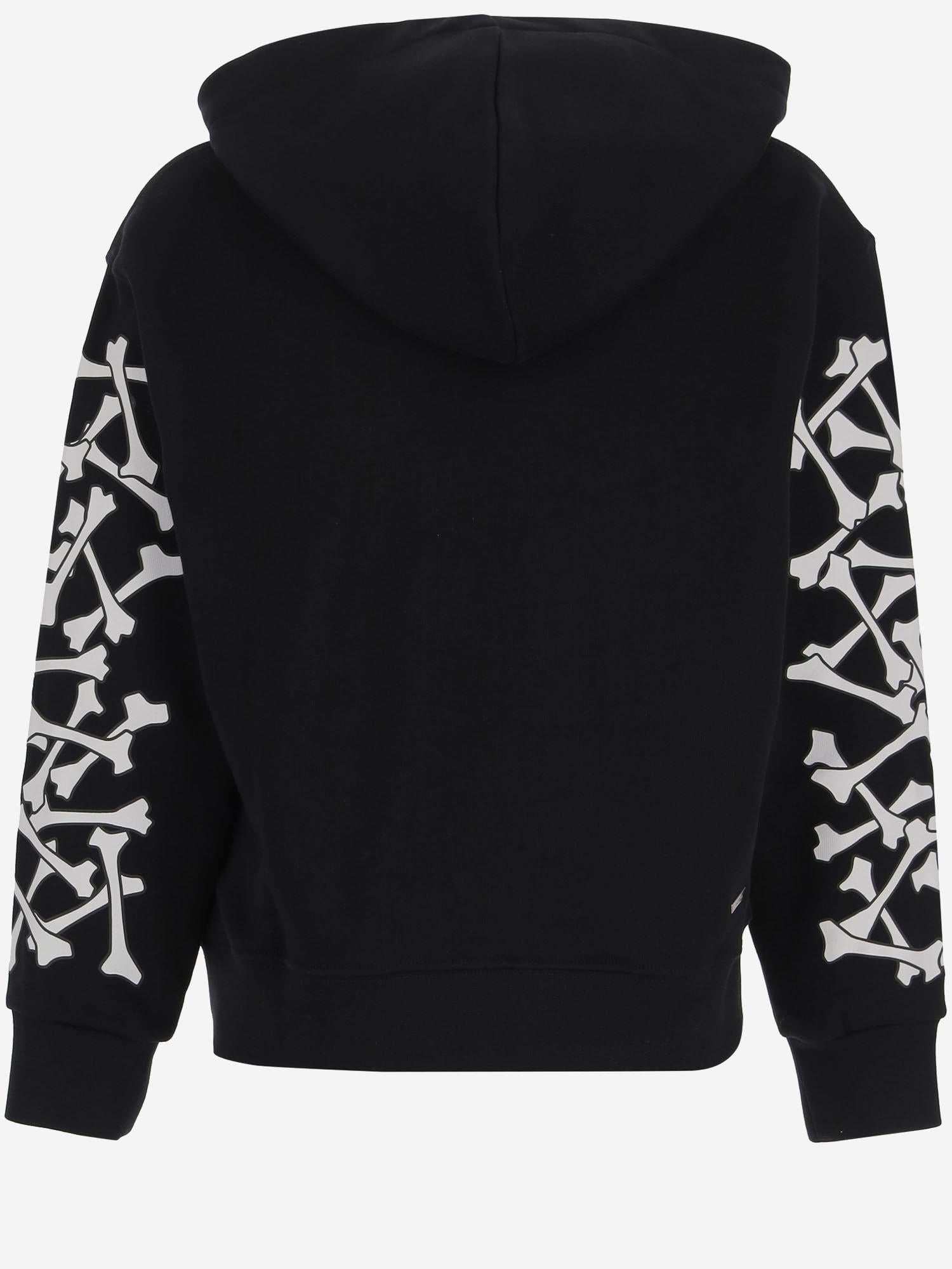FELPA IN COTONE CON STAMPA E LOGO AKJYHD 1011Black AMIRI KIDS 