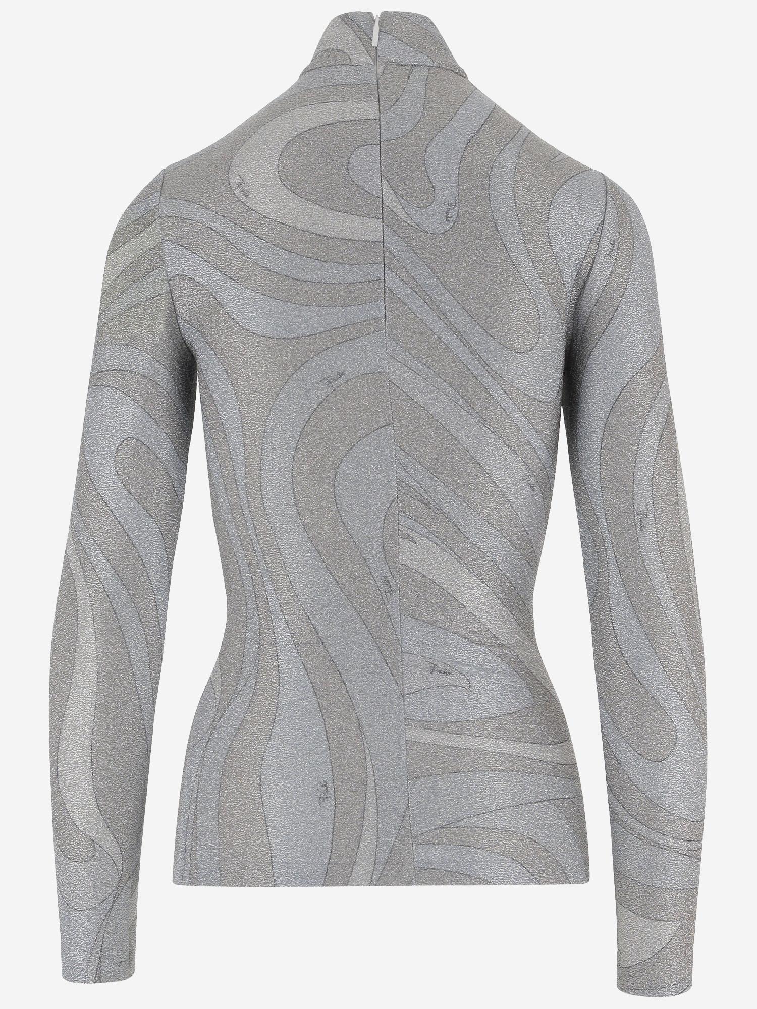 MAGLIA IN JERSEY LAMé CON MOTIVO ASTRATTO 5UJM11 5U767987 EMILIO PUCCI 