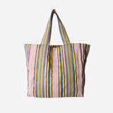 BORSA SHOPPING CON MOTIVO A RIGHE AU820995 06YELLOW/BLUE/PURPLE EJA 