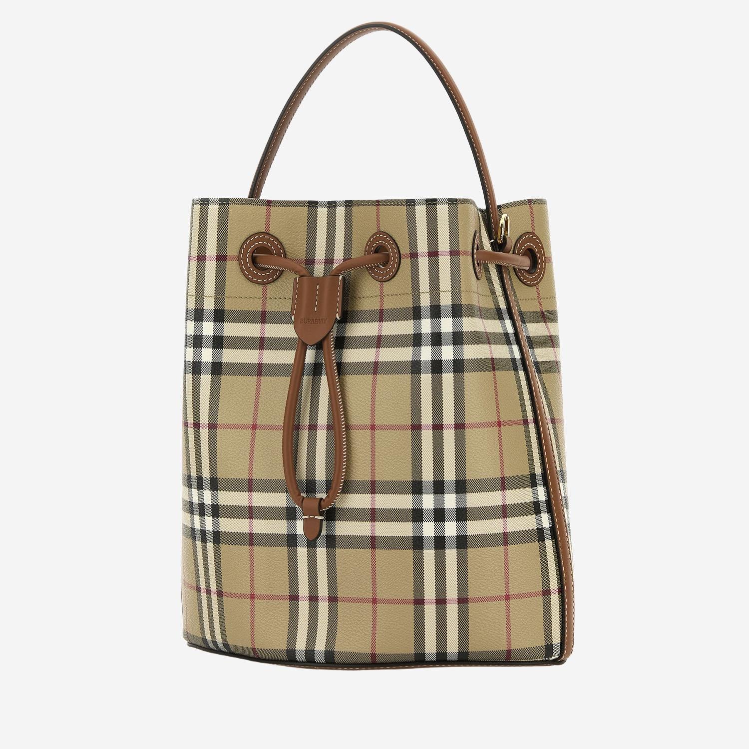 BORSA BUCKET TB CON MOTIVO CHECK 8109795 VNTGCHKBRIARBROWN BURBERRY 