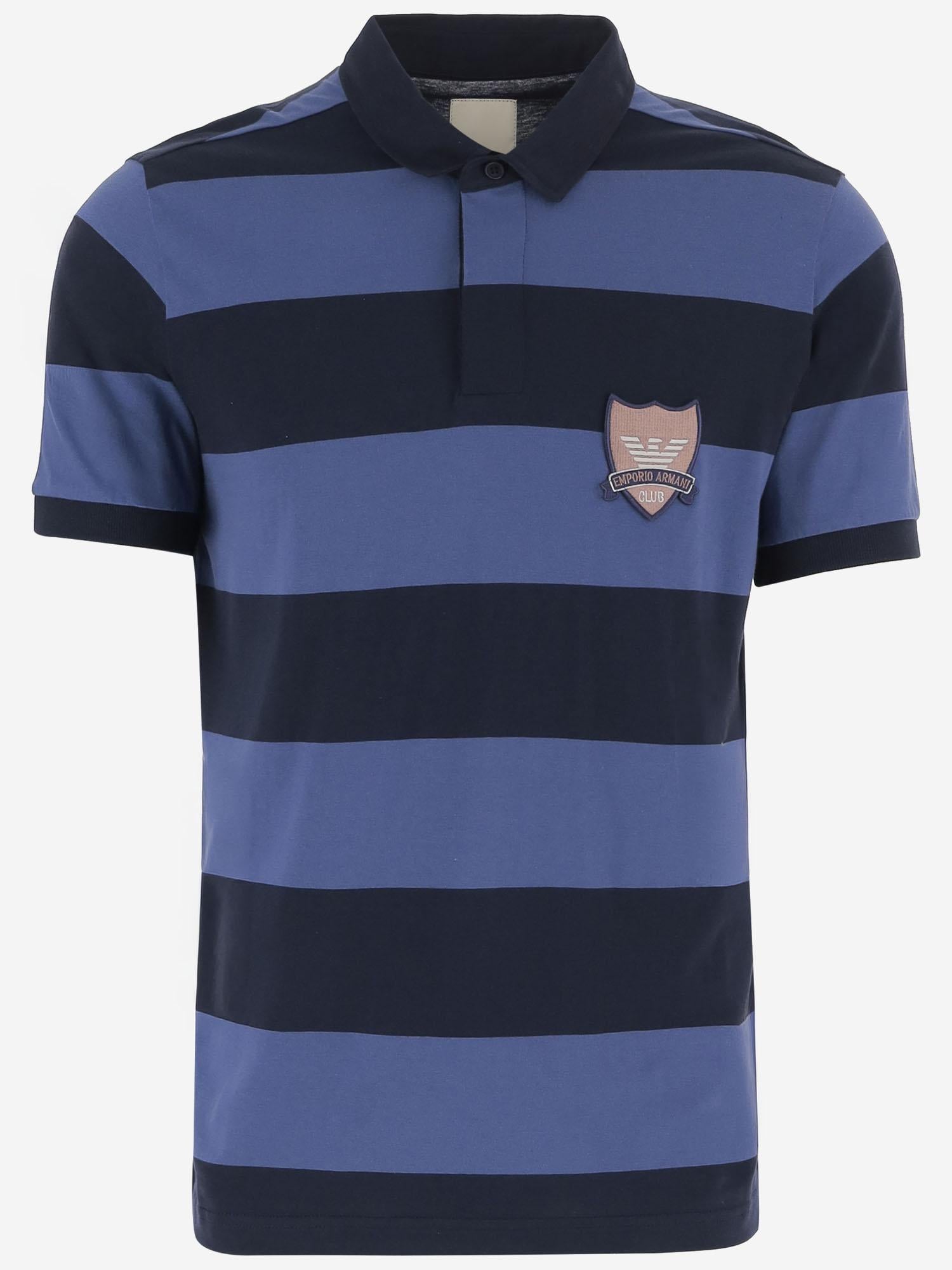 POLO IN COTONE A RIGHE CON LOGO EM004819 AF23154MB600 EMPORIO ARMANI 