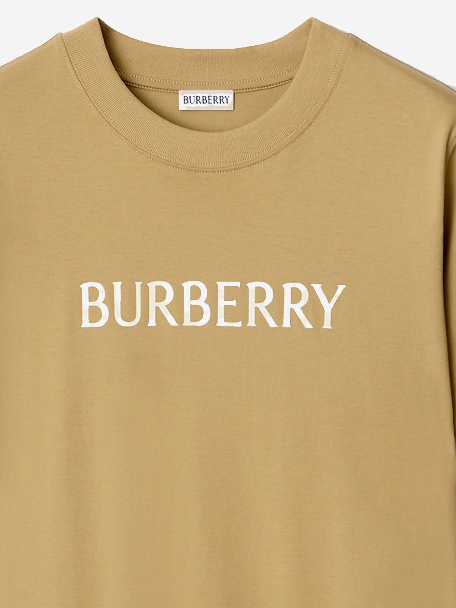 T-SHIRT IN COTONE CON LOGO 8118975 FLAX BURBERRY 