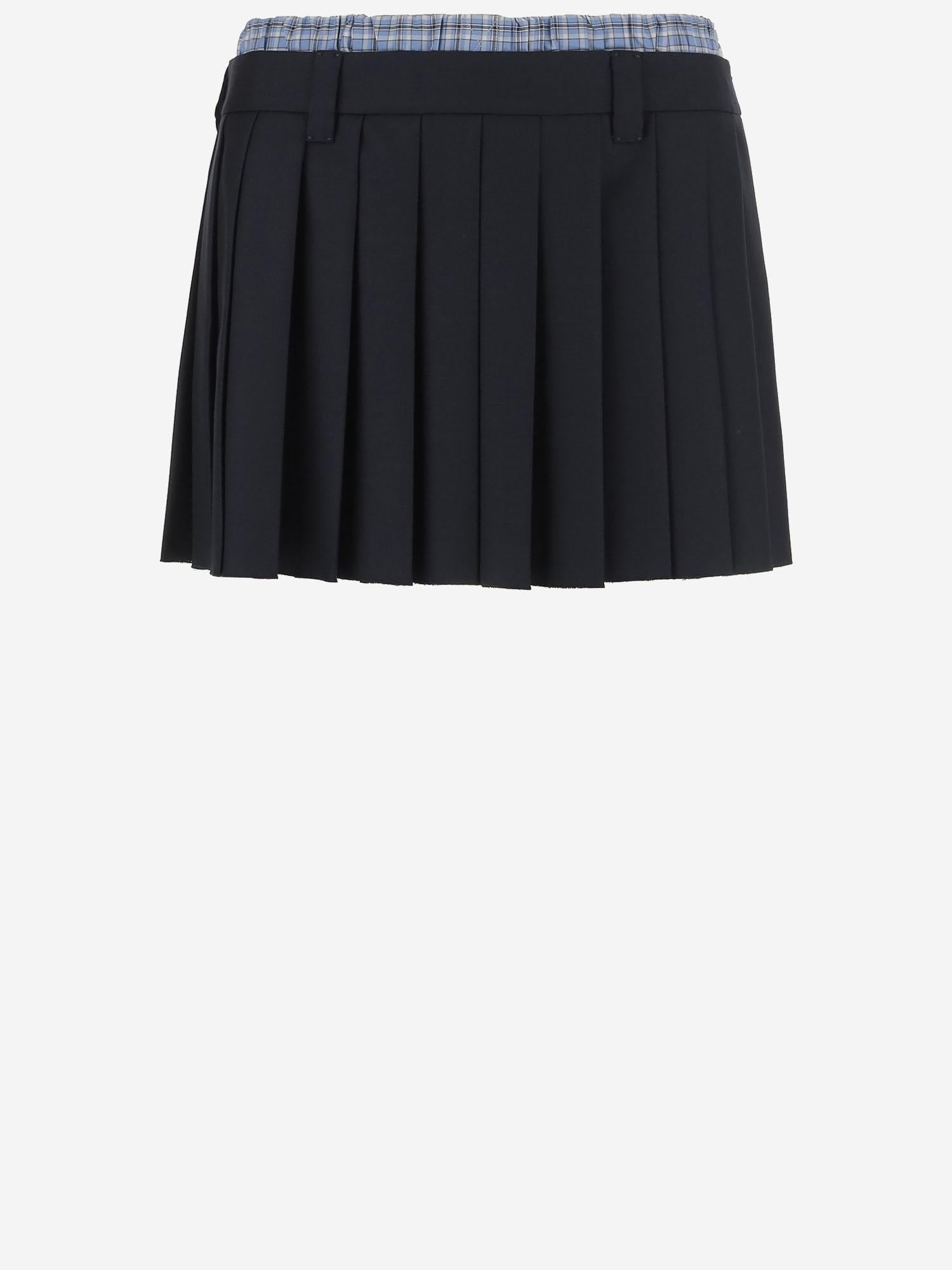 GONNA MIDI IN BATAVIA PLISSÉ MG2388 11ADF0008 MIU MIU 