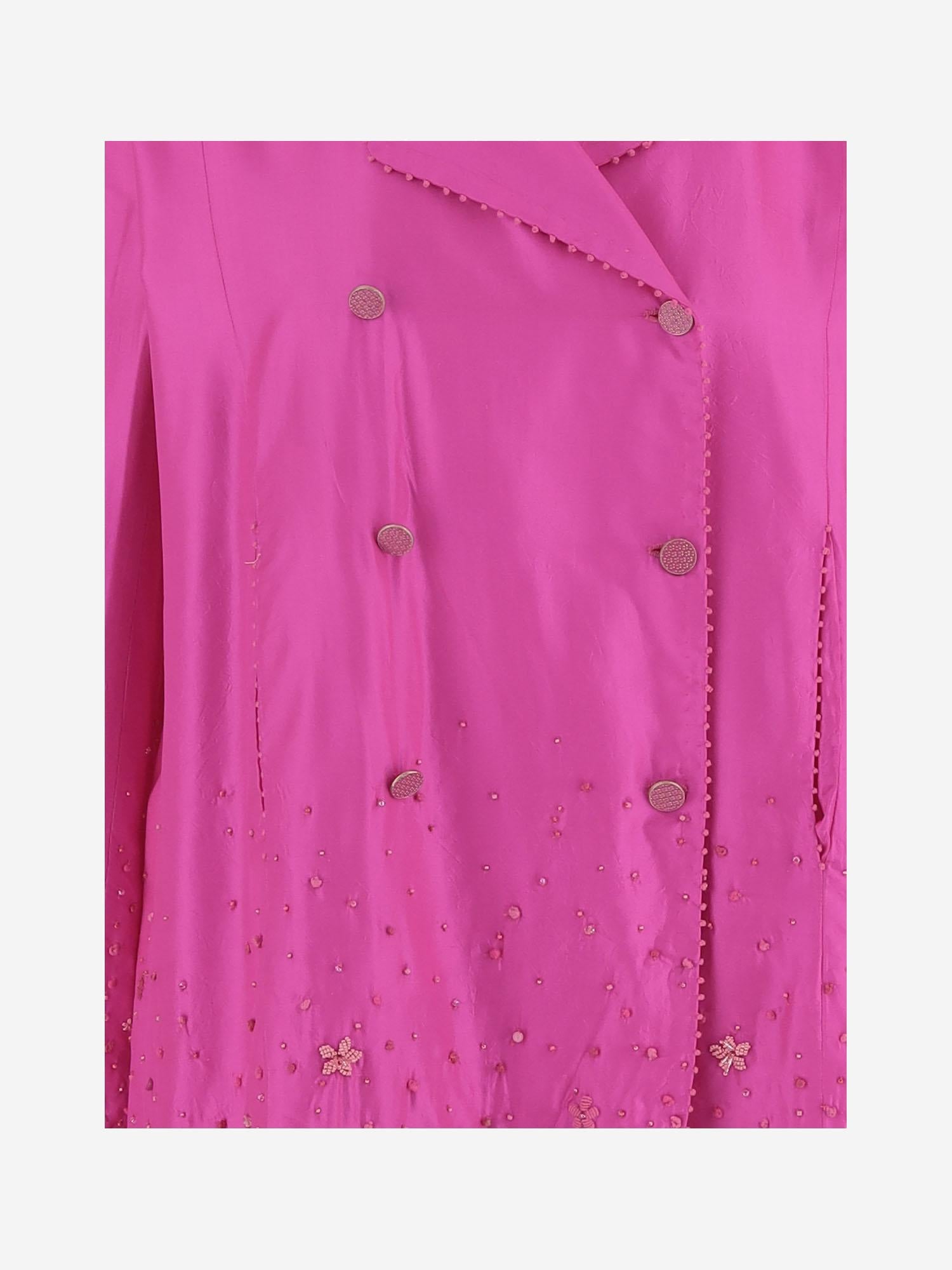 Giacca doppiopetto in seta DLWPJMA04E FUCSIA PERO 