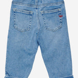 JEANS IN COTONE CON VITA ELASTICATA E RISVOLTO K00311 KXBSAK01 DIESEL KIDS 