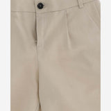 PANTALONI CORTI IN COTONE LINO JMF474 AQTTF1NY8 FENDI KIDS 