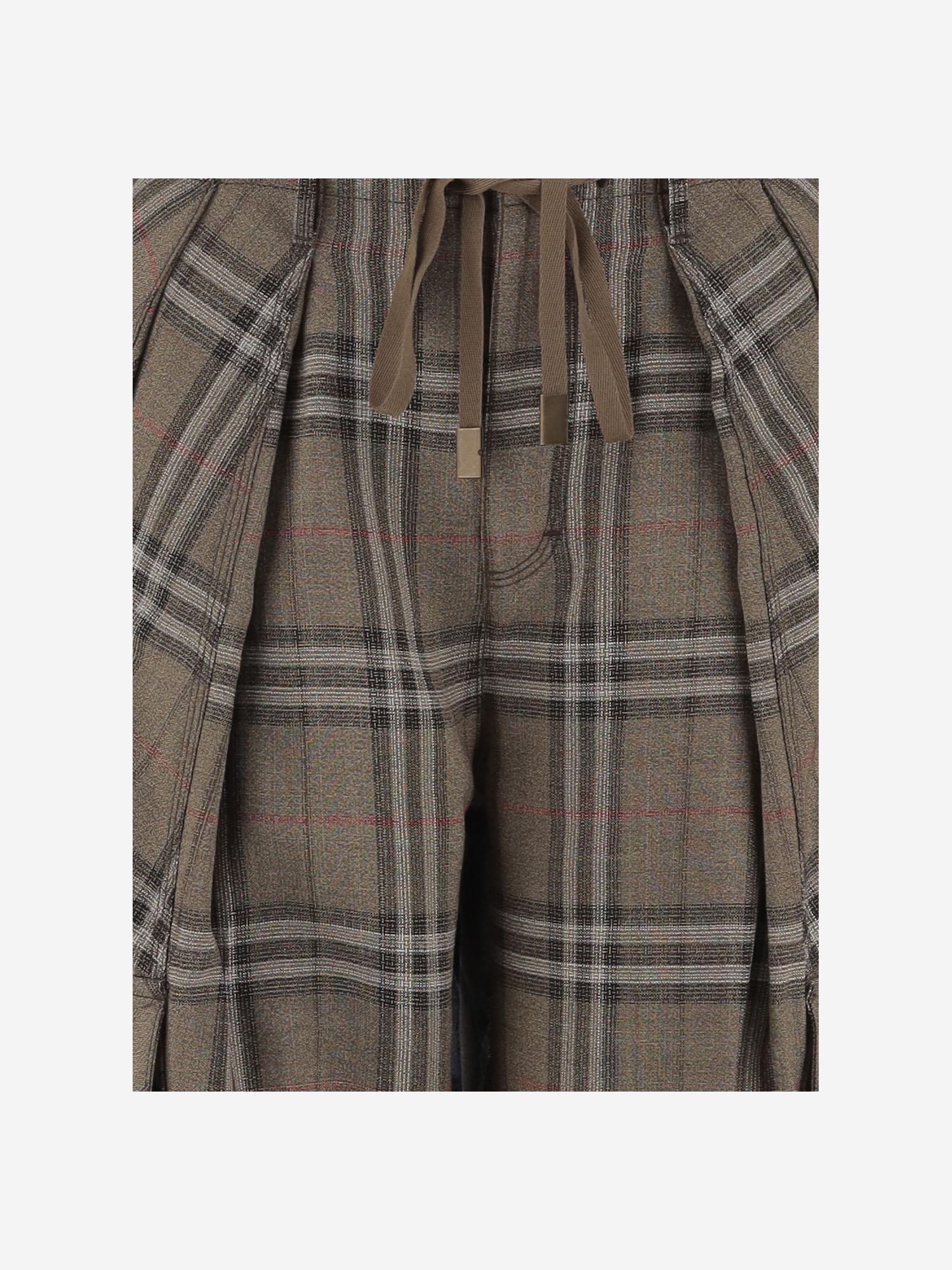 PANTALONI CHECK IN VISCOSA E SETA 8107907 BRUSHIPCHECK BURBERRY 