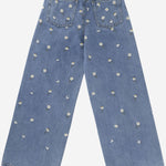 Jeans con ricami floreali P25PL453J0052 474 IL GUFO KIDS 