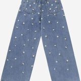 Jeans con ricami floreali P25PL453J0052 474 IL GUFO KIDS 