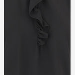 TOP CON VOLANT A MANICHE CORTE IN CRÊPE DE CHINE CH26SHT33005 001 CHLOE 