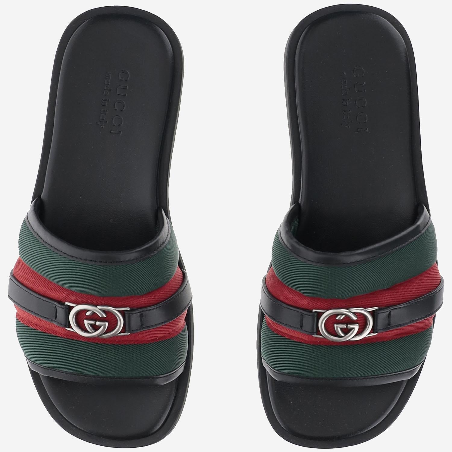 SANDALI SLIDER CON NASTRO WEB 835091 HAAHH8449 GUCCI 