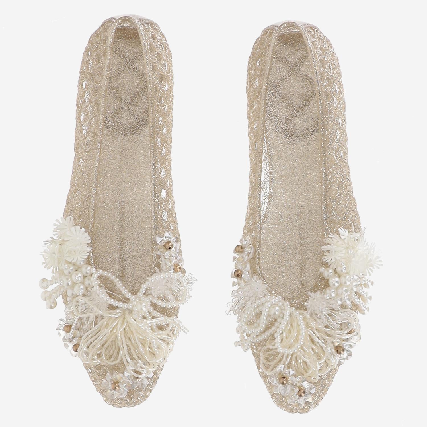 BALLERINE TRASPARENTI CON DECORAZIONE HJ25PSALST01GD01 GOLD HEAVENLY JELLY 