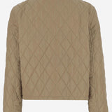 Giacca corta in nylon trapuntato 8107466 FLAX/SANDIPCHECK BURBERRY 
