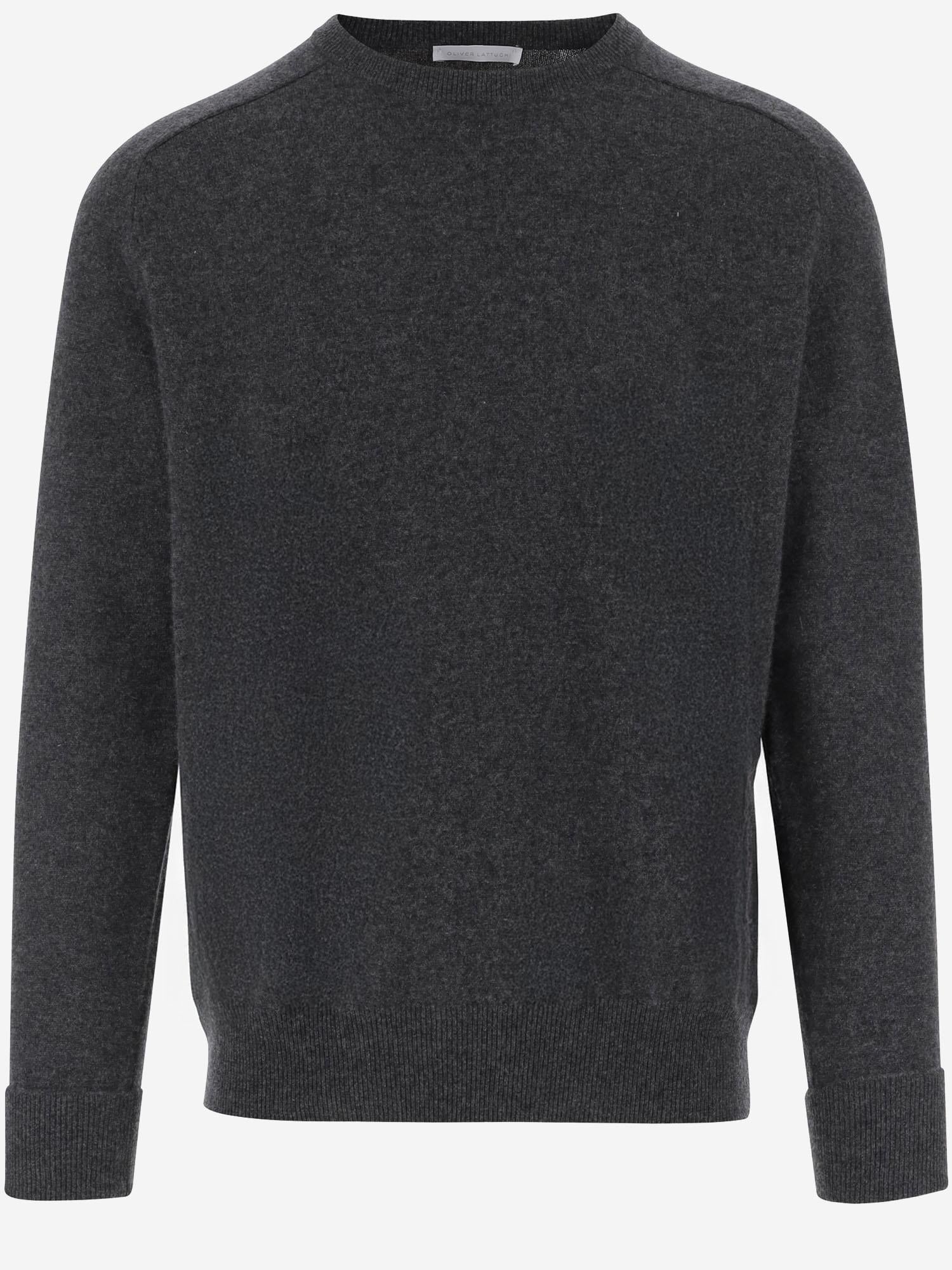 MAGLIONE IN CASHMERE U100WS CHARCOAL OLIVER LATTUGHI 