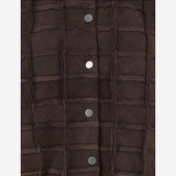 GIUBBOTTO ARMATURA IN PELLE CON MOTIVO QUADRATO T005 LEASQBROWN NICCOLO PASQUALETTI 