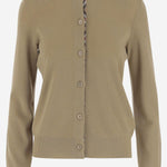 Cardigan in lana 8112164 FLAX BURBERRY 