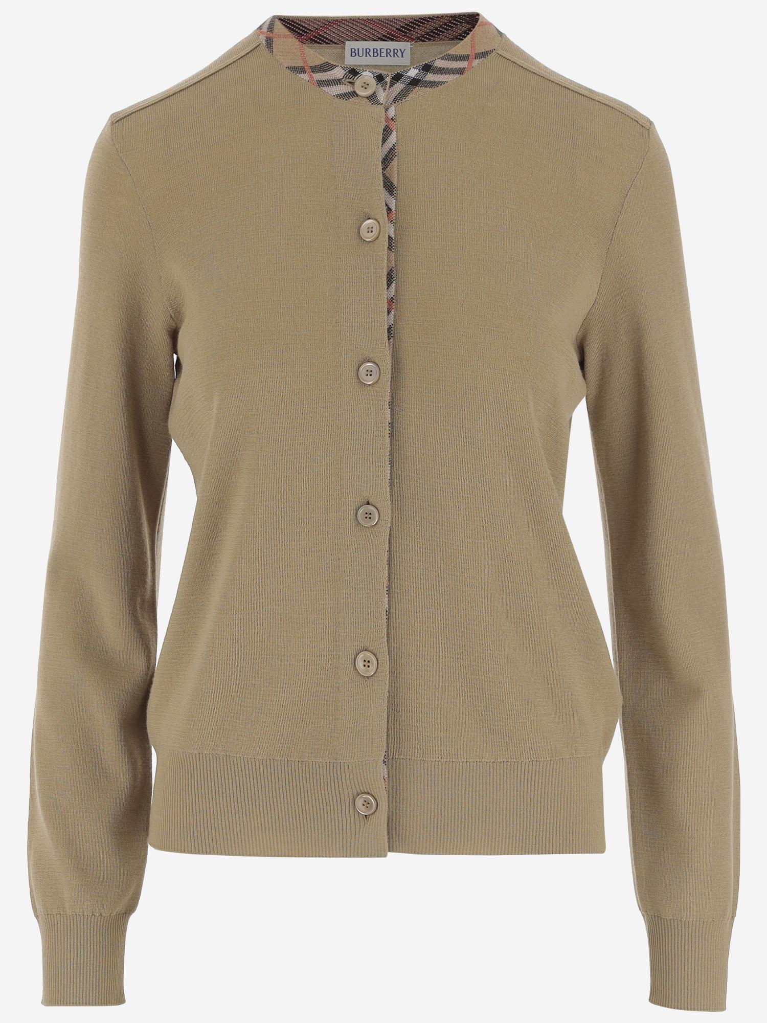 Cardigan in lana 8112164 FLAX BURBERRY 