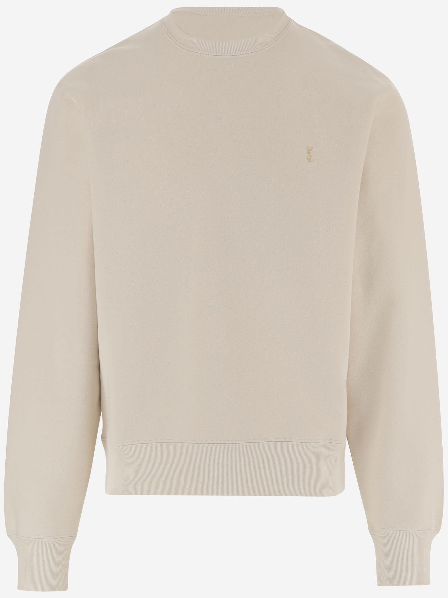 FELPA IN COTONE CON LOGO RICAMATO 859817 Y36SW7425 SAINT LAURENT 