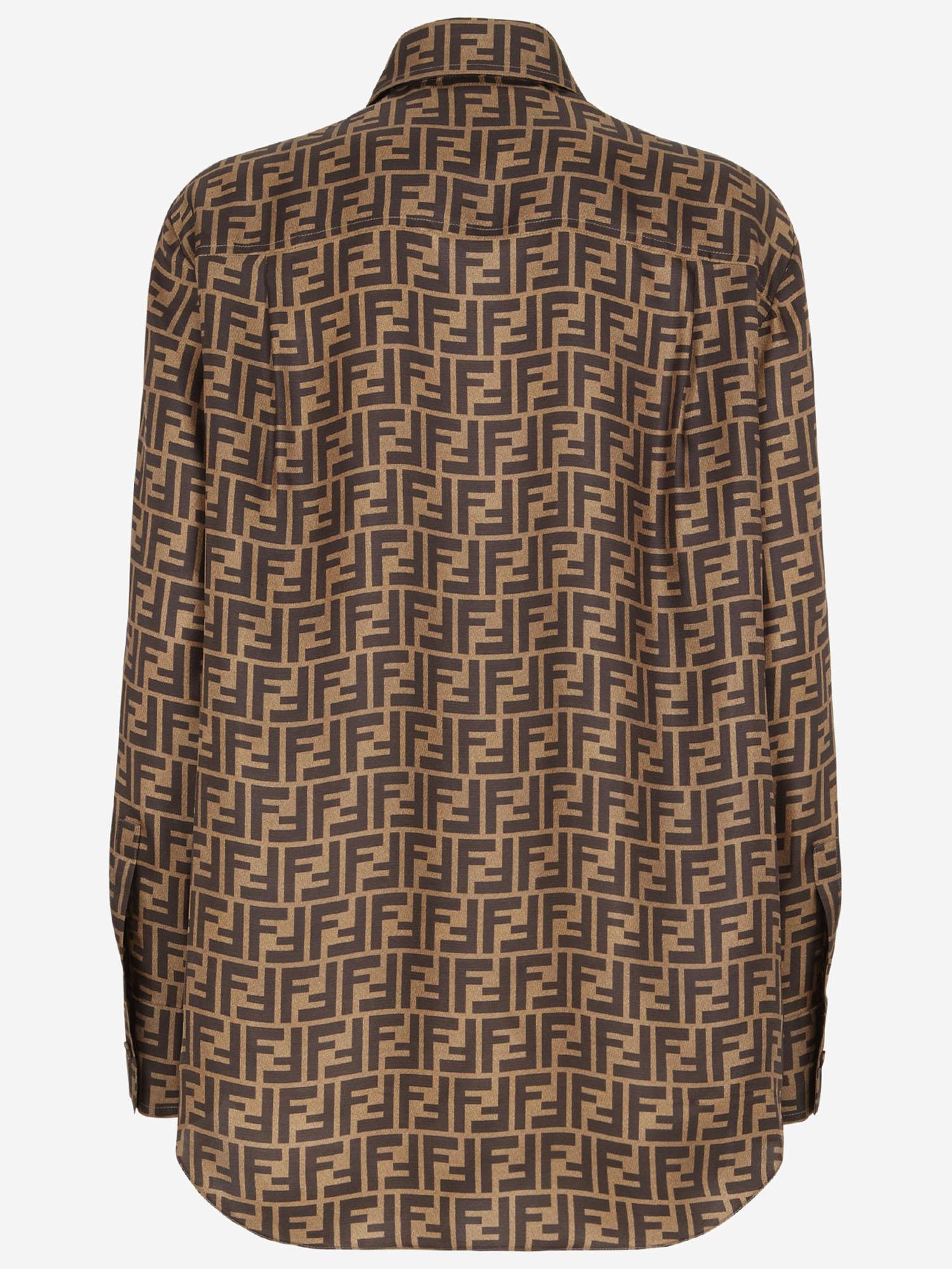 CAMICIA IN SETA CON MOTIVO FF FS8107 A8G3F118W FENDI 