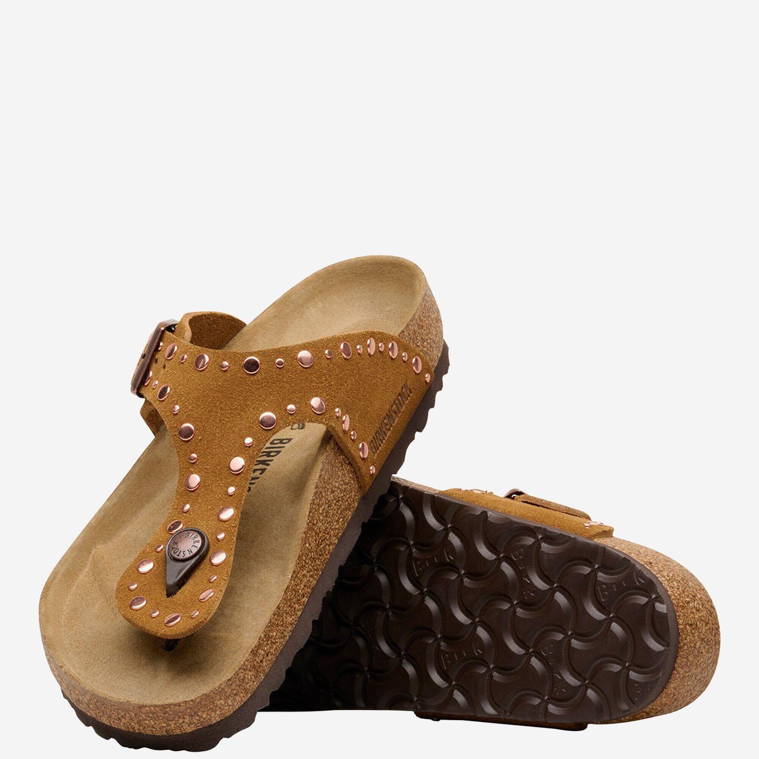 SANDALI GIZEH RIVET IN PELLE SCAMOCIATA 1031649 MINK BIRKENSTOCK 