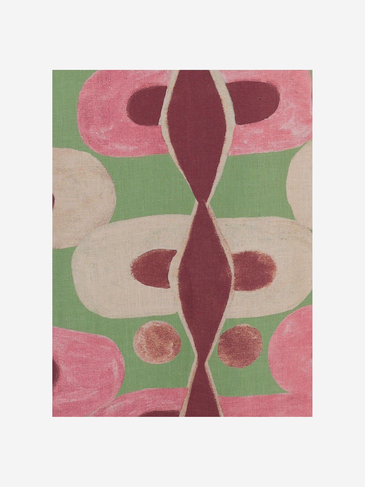Abito lungo con  stampa geometrica in lino NOEMI PINKGREENBROWN PHILIPPA 1970 