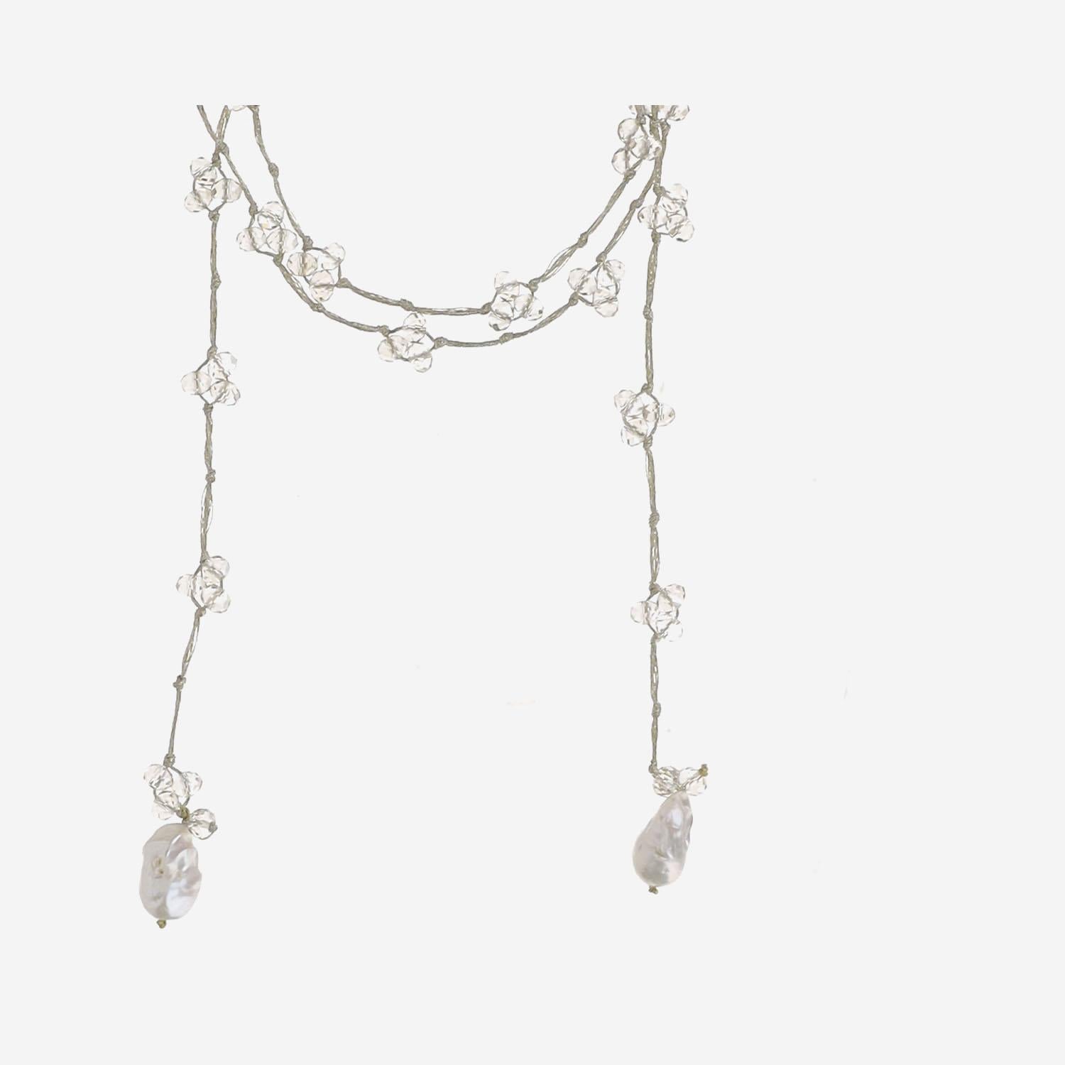 COLLANA CON CRISTALLI E PERLE V08CHAMP  MELA 