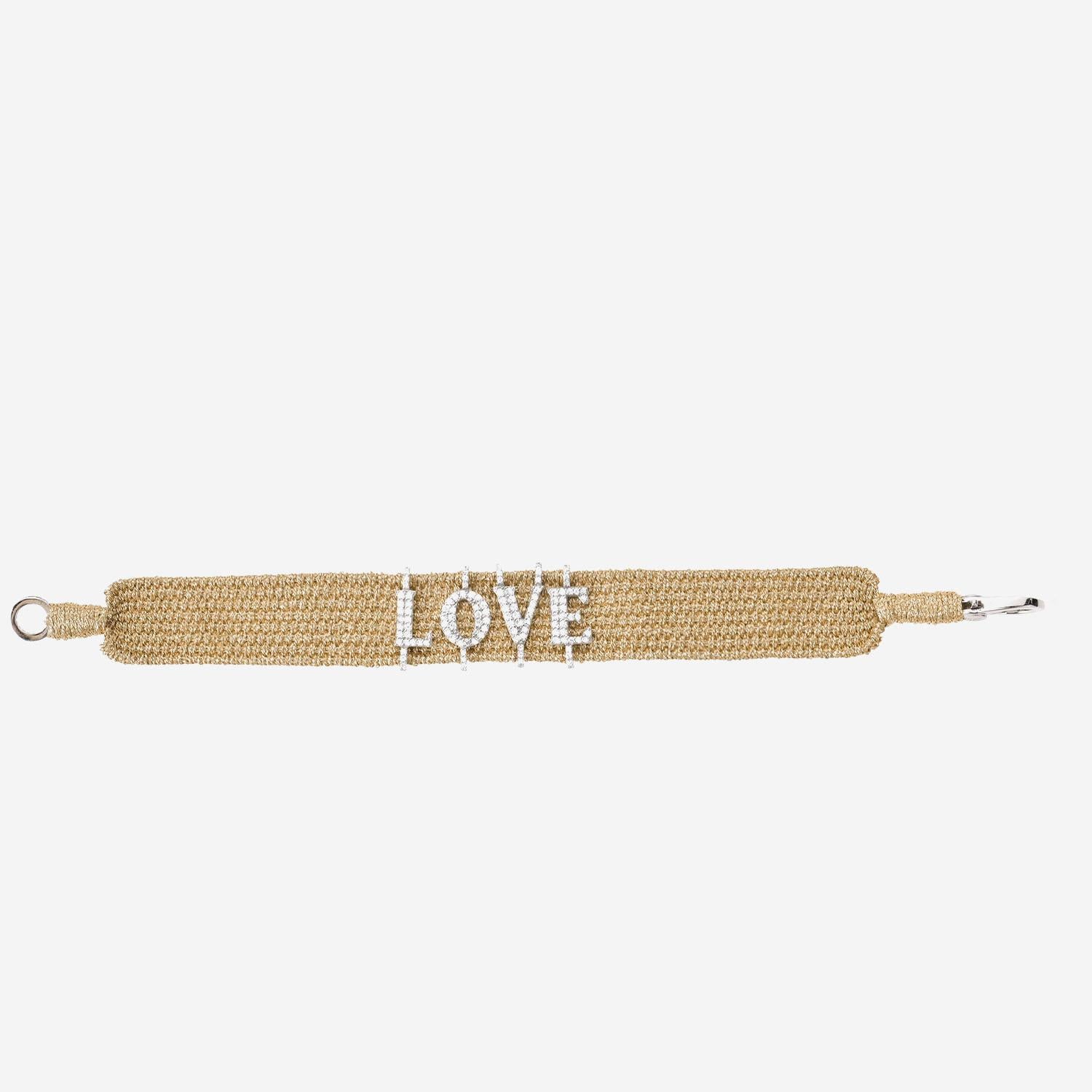 BRACCIALE ALPHA LOVE CON DIAMANTI ALPHA LOVE BRASS SILVIA BINI GIOIELLI 