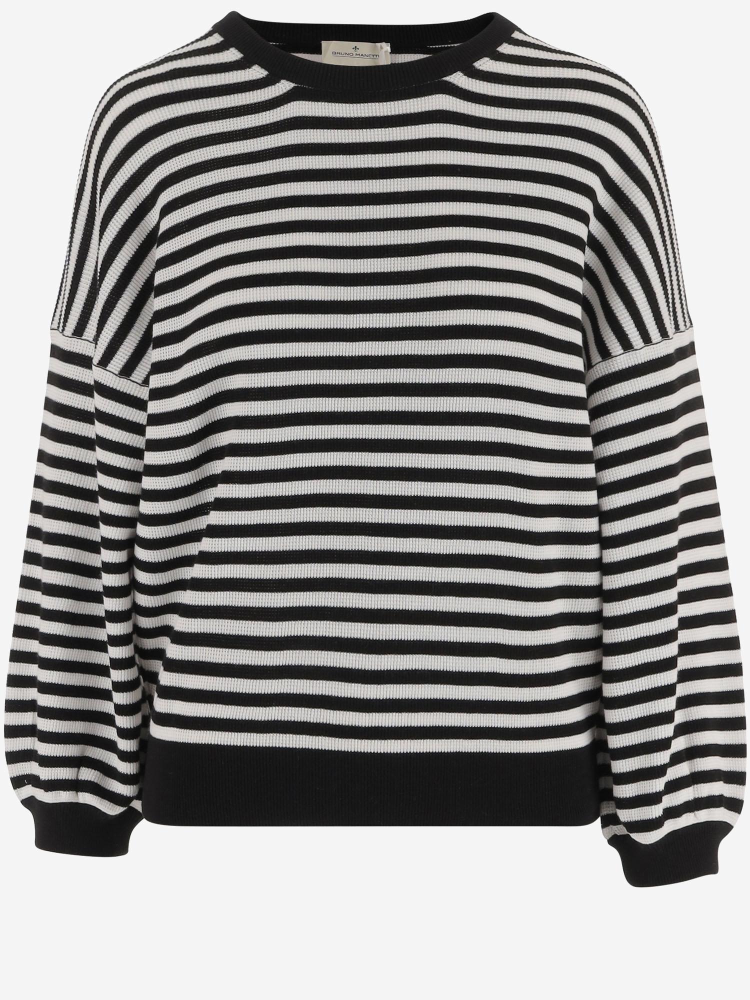 MAGLIA A RIGHE IN COTONE R2N121 000 BRUNO MANETTI 