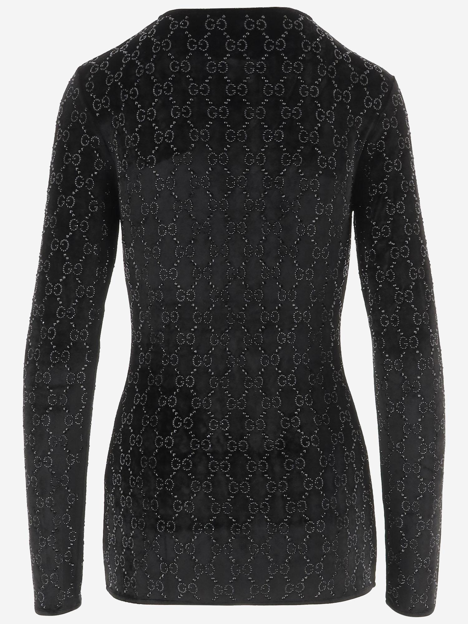 MAGLIA IN CINIGLIA STRETCH CON LOGO 851690 XUANY1043 GUCCI 