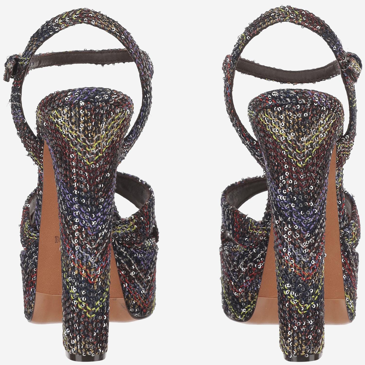 SANDALI PLATFORM IN MISTO VISCOSA MWF092 026 MISSONI 