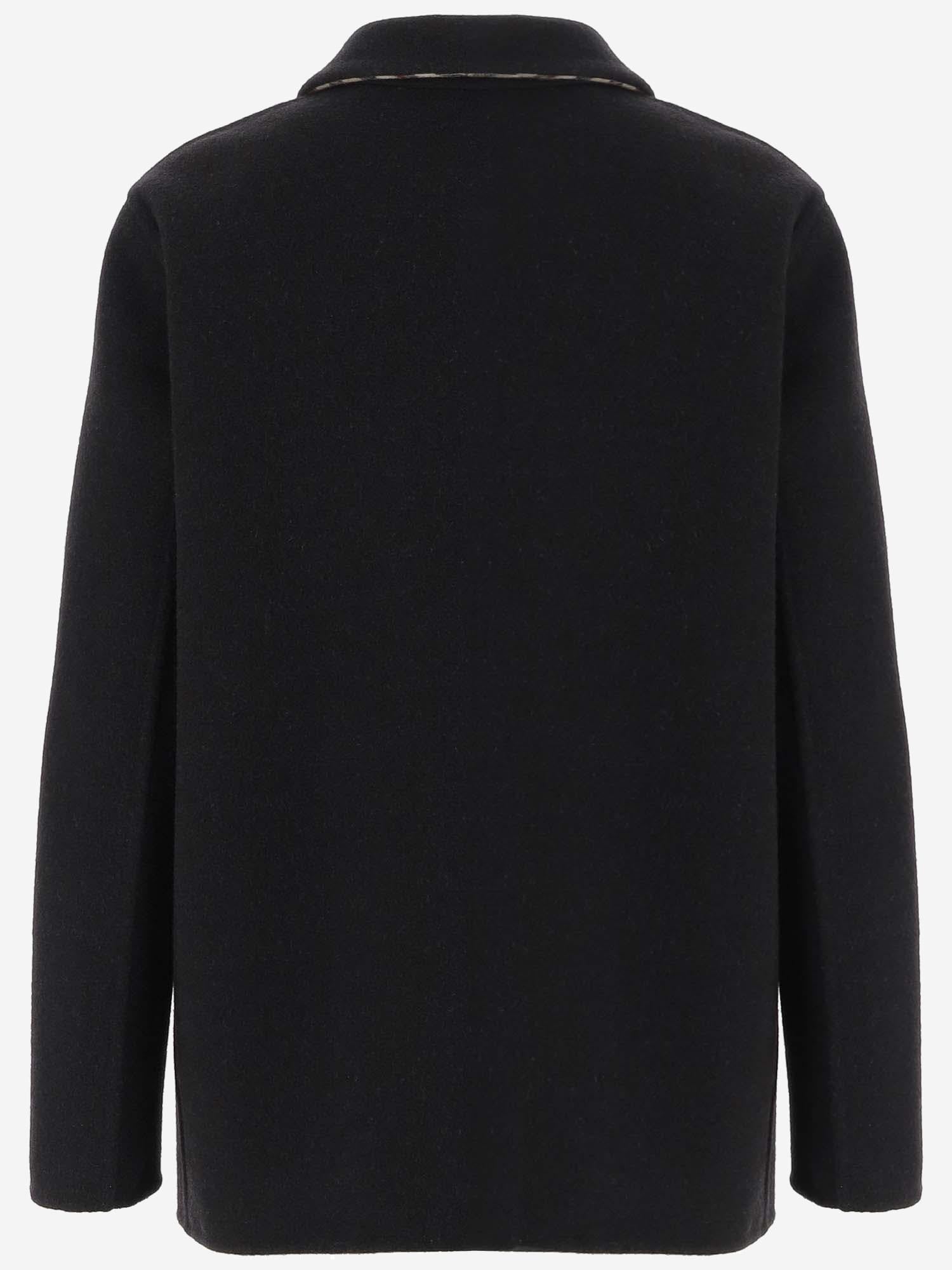 GIACCA IN LANA 8115289 BLACK/SAND IP CHECK BURBERRY 