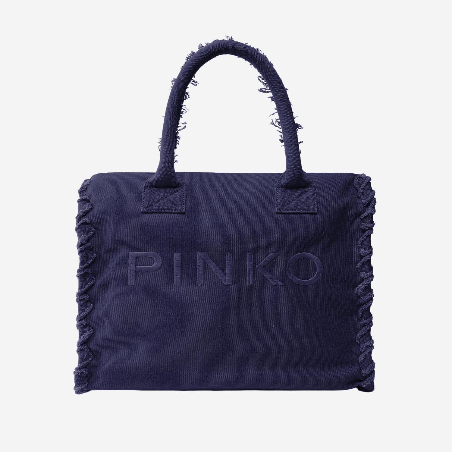 BORSA SHOPPER IN COTONE CON LOGO 106673 A3A4J05 PINKO 