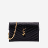 BORSA A TRACOLLA IN PELLE CON TRACOLLA A CATENA<BR/> 857605 BOW011000 SAINT LAURENT 