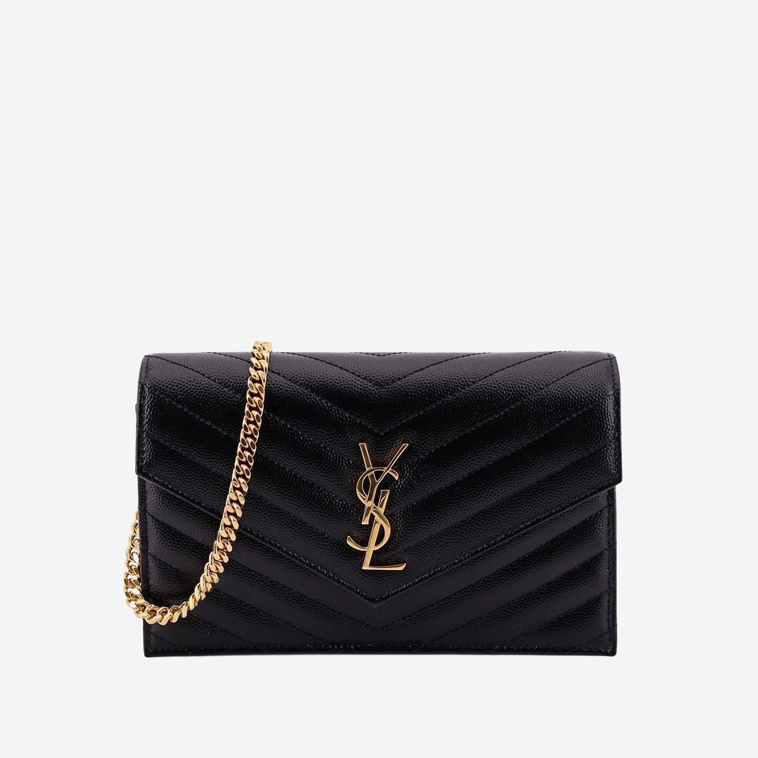 BORSA A TRACOLLA IN PELLE CON TRACOLLA A CATENA<BR/> 857605 BOW011000 SAINT LAURENT 