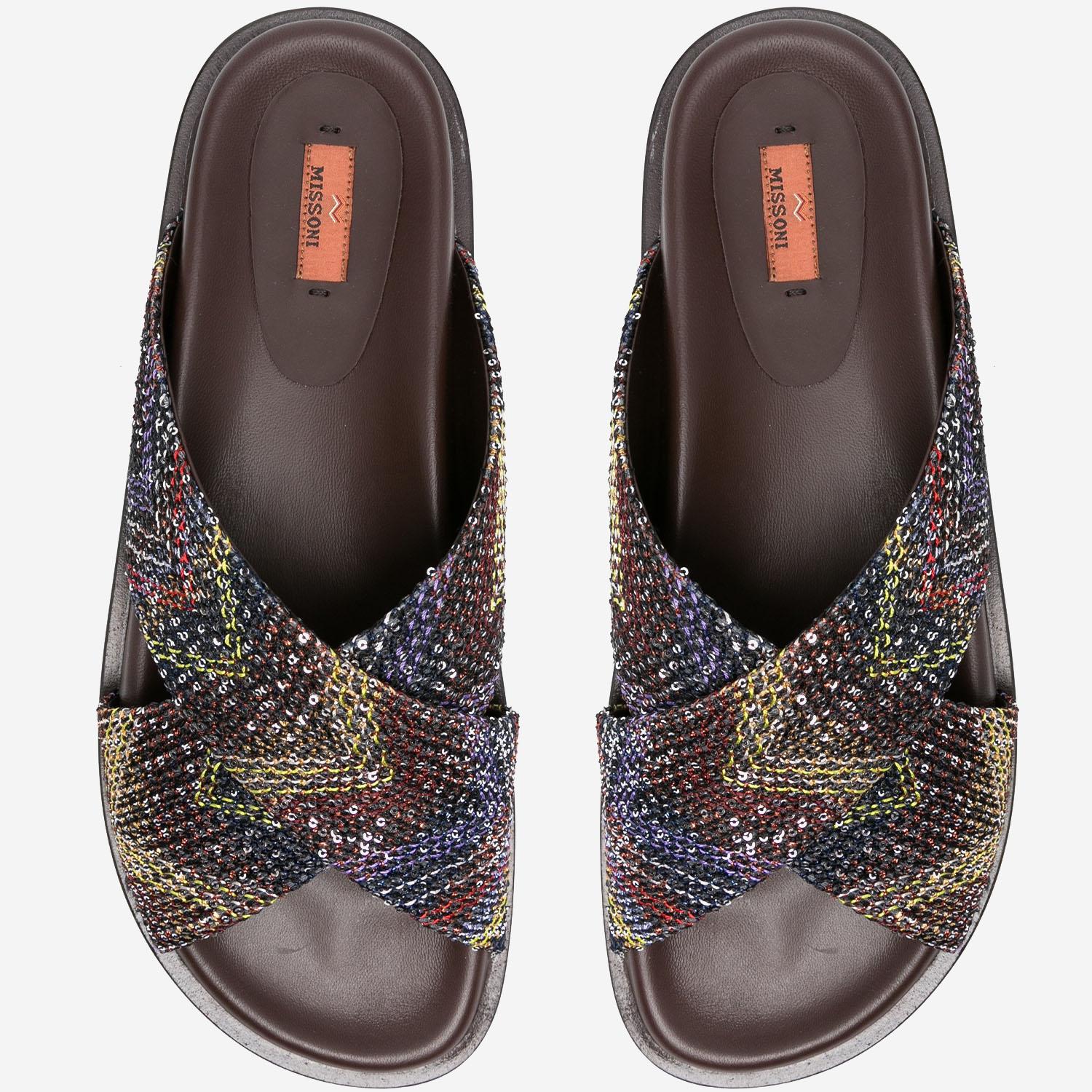 SANDALI INCROCIATI CON PAILLETTES MWF176 026 MISSONI 