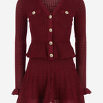 MINI ABITO IN MISTO VISCOSA STRETCH PF25093SBU BURGUNDY SELF PORTRAIT 