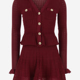MINI ABITO IN MISTO VISCOSA STRETCH PF25093SBU BURGUNDY SELF PORTRAIT 