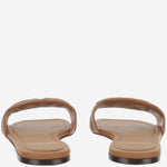SANDALI FLAT IN PELLE CON LOGO LISS CUOIO SALVATORE FERRAGAMO 