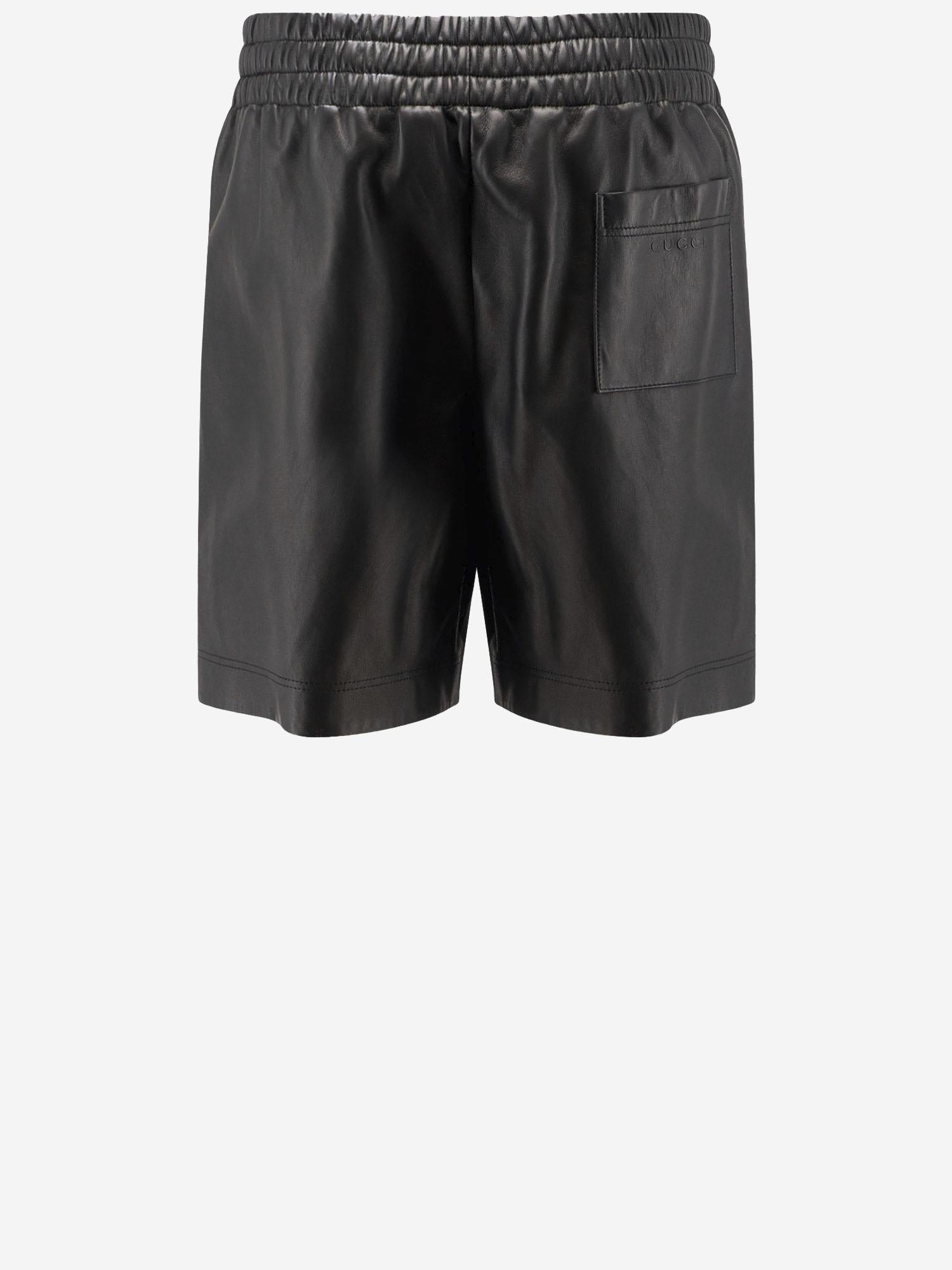 PANTALONI CORTI IN PELLE 832983 XNA7N1000 GUCCI 