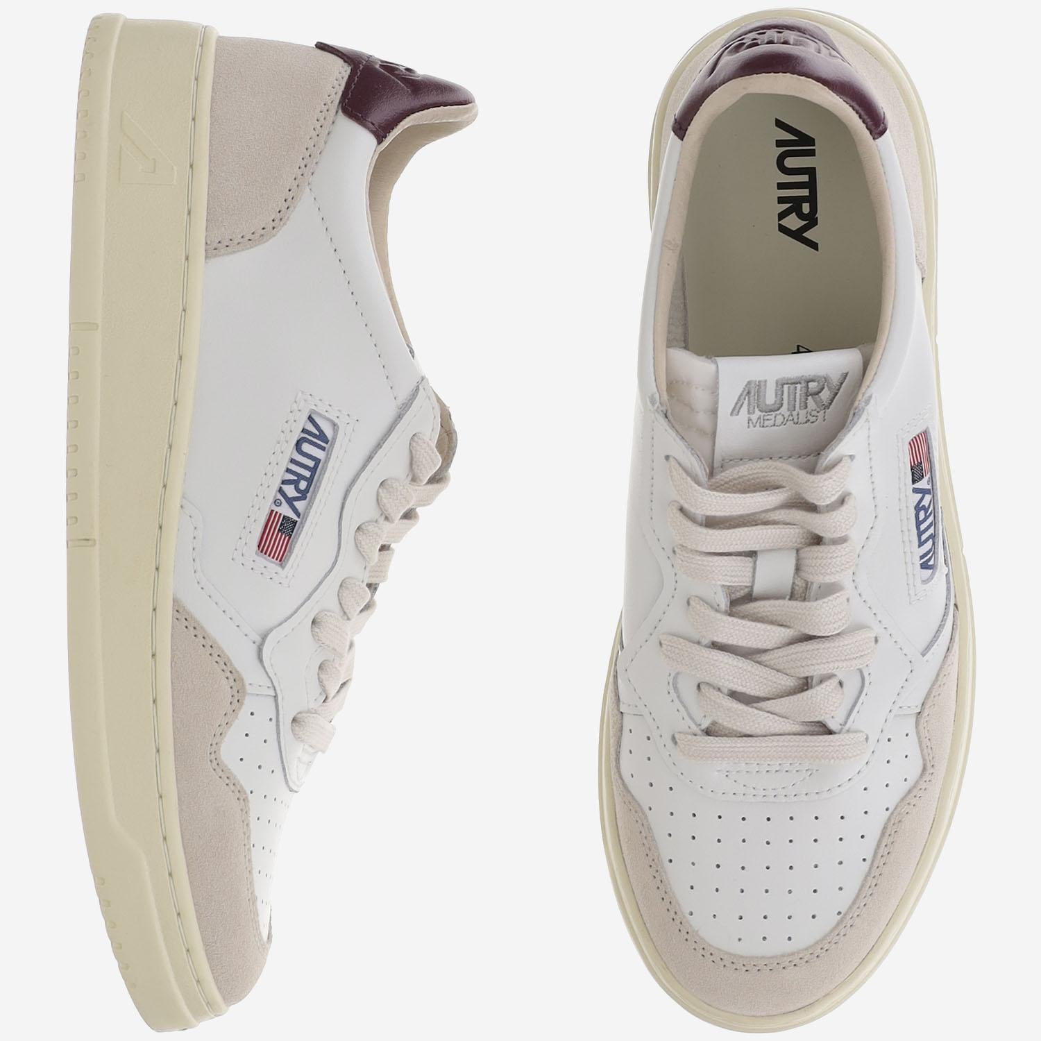 SNEAKERS LOW MEDALIST IN PELLE AULMLS03 WHTBURGUND AUTRY 