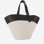 BORSA A SPALLA HIMMEL IN TELA DI COTONE E PELLE MWPESAC01 BK MCM 