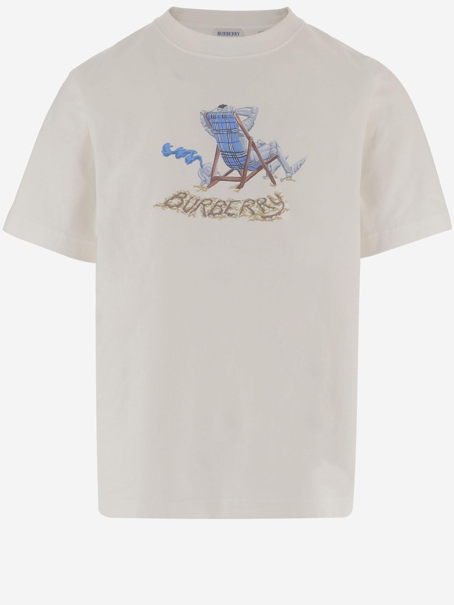 T-shirt in cotone Beach Knight 8123483 CHALK BURBERRY 