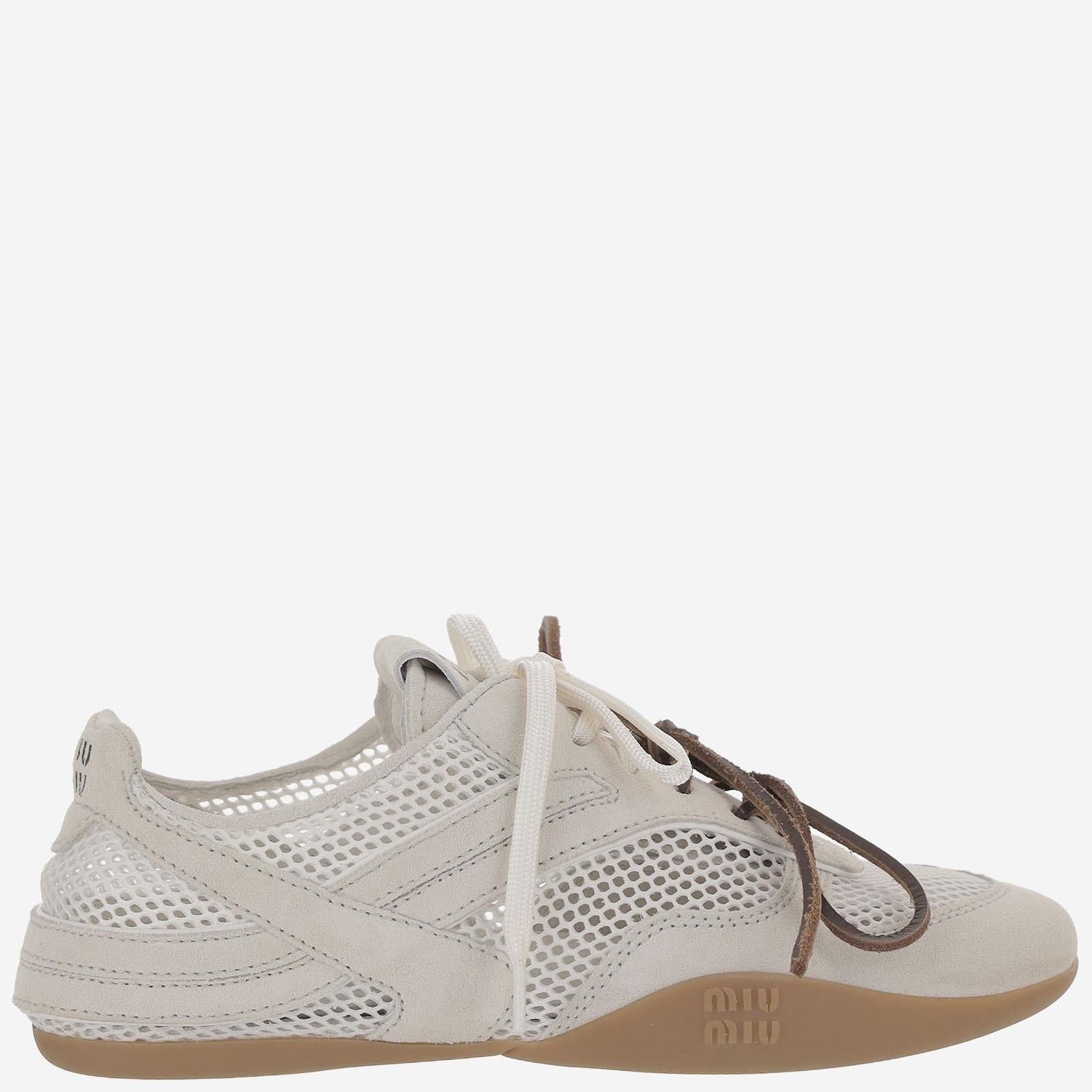 SNEAKERS IN RETE E CAMOSCIO 5E589E 3KU1F0009 MIU MIU 