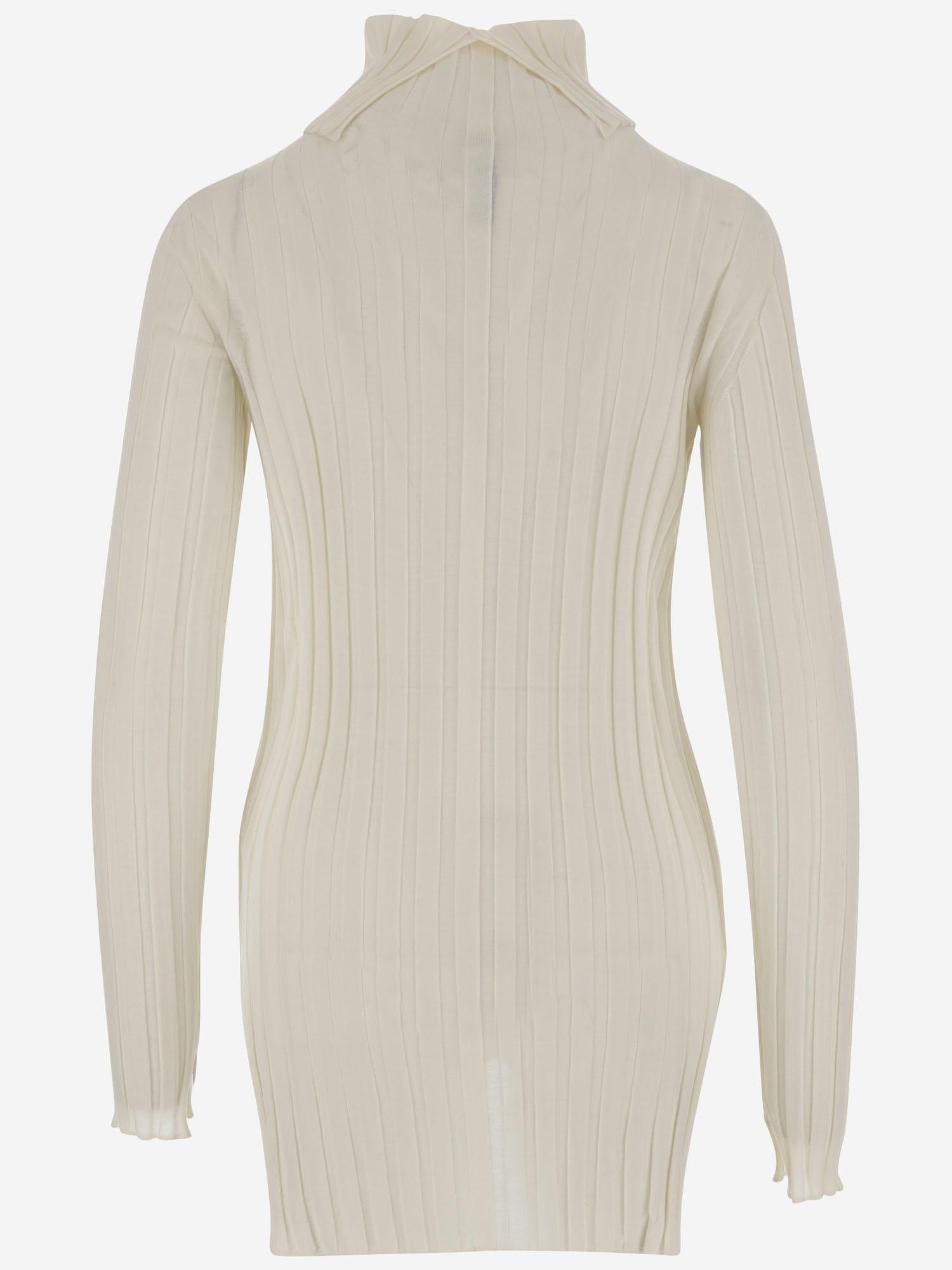 MAGLIA IN LANA E SETA A COSTE 6252K21070 ECRU CARVEN 