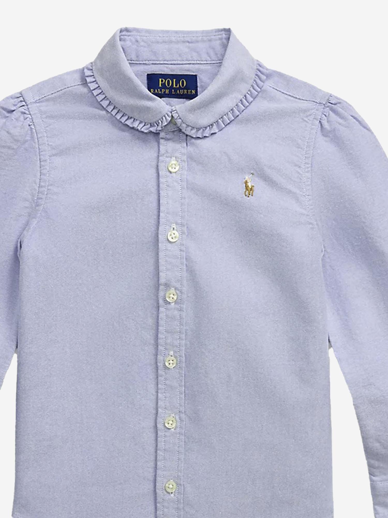 CAMICIA IN COTONE CON VOLANT 312929954 003 POLO RALPH LAUREN KIDS 