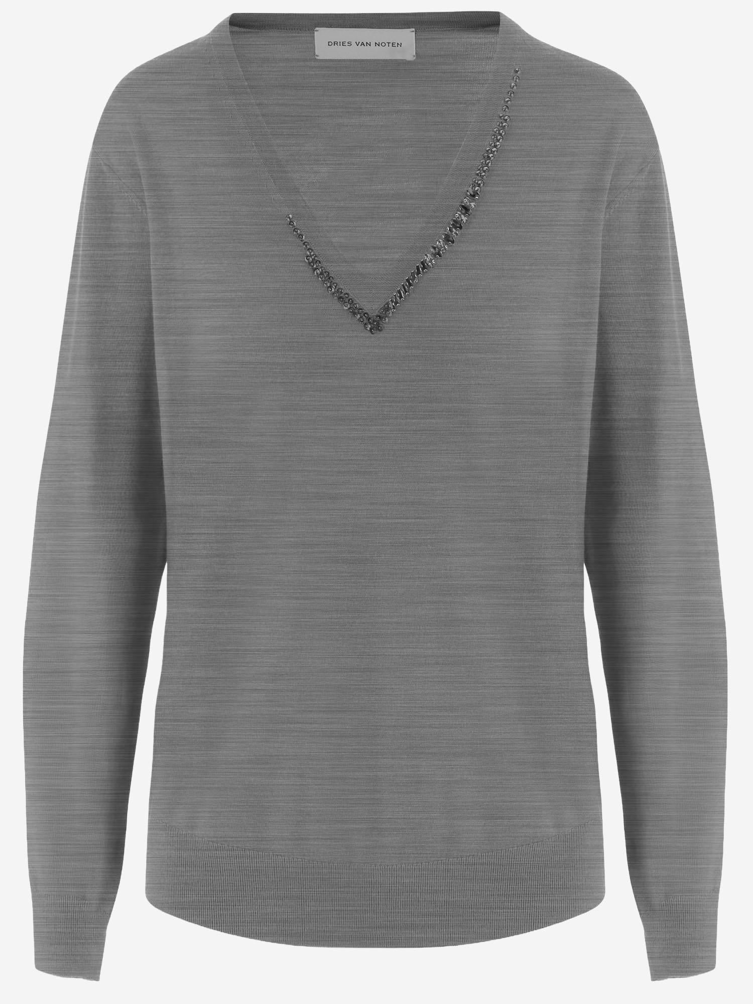 MAGLIA IN LANA CON DECORAZIONE SULLO SCOLLO 011204 3700802 DRIES VAN NOTEN 