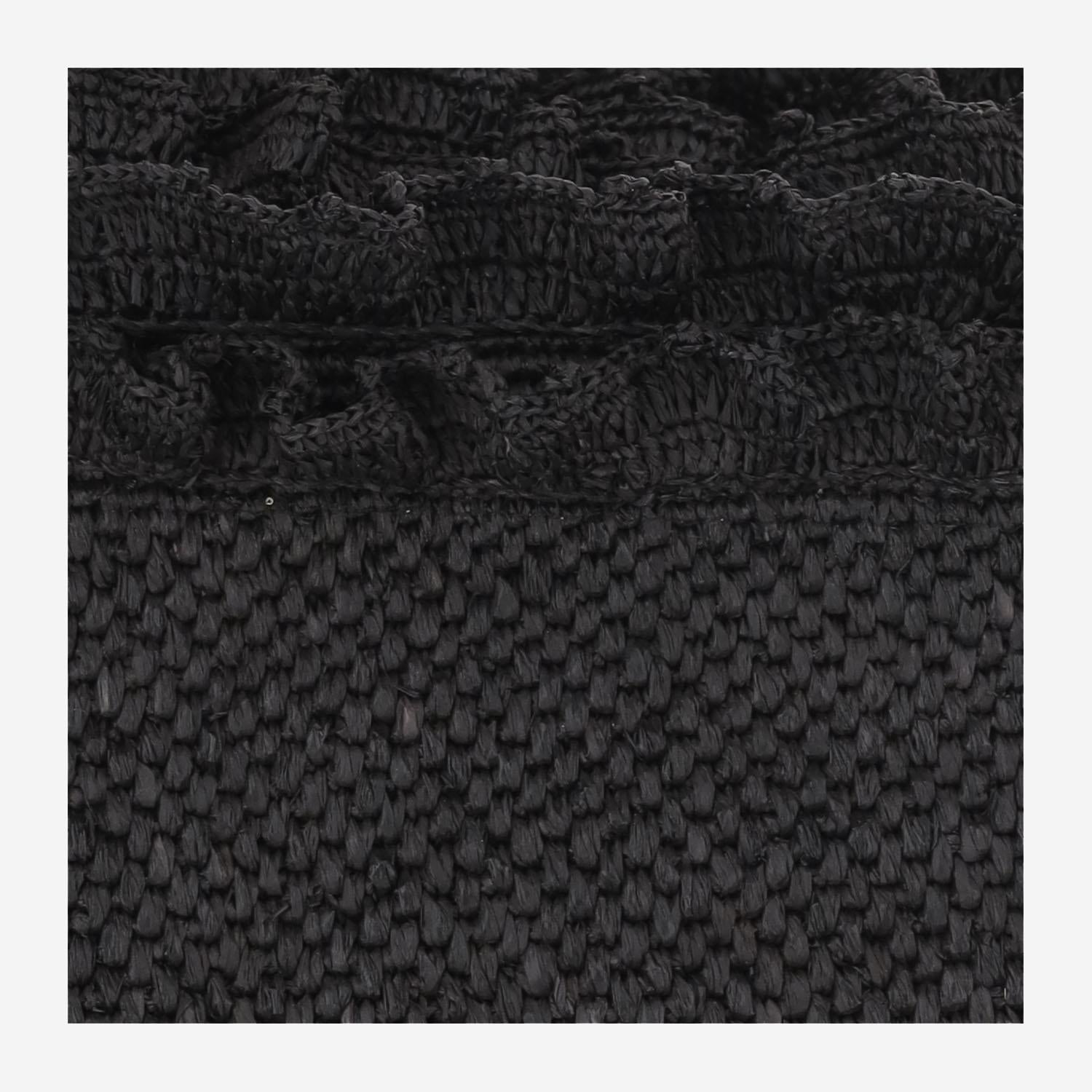 BORSA TOTE IN RAFIA E COTONE LAGUNA BLACK IBELIV 